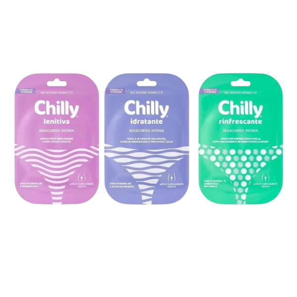 Chilly Set Maschere Intime, Mix Lenitiva-Idratante-Rinfrescante, con Vitamina B