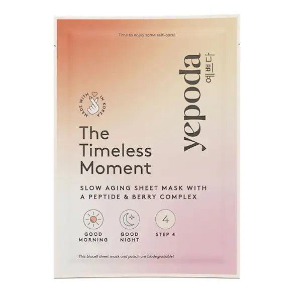 YEPODA - The Timeless Moment – Maschera in tessuto Slow Agining con peptidi e bacche